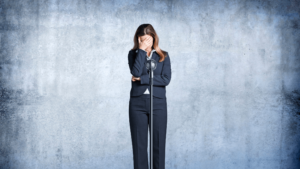 Picture Of A Woman Experiencing Fear Of Speaking In Public